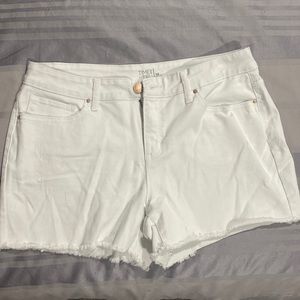 White jean shorts, size 14